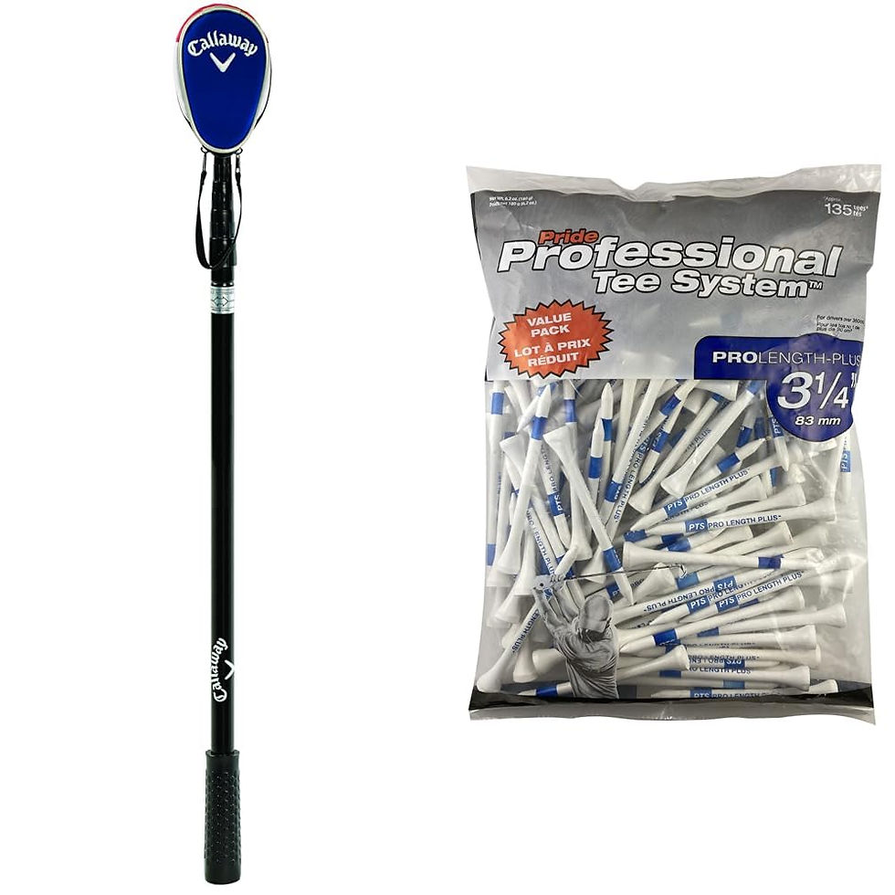 CALLAWAY - 15' Golf Ball Retriever, Pride Golf Tee 135 Count White 2-Piece