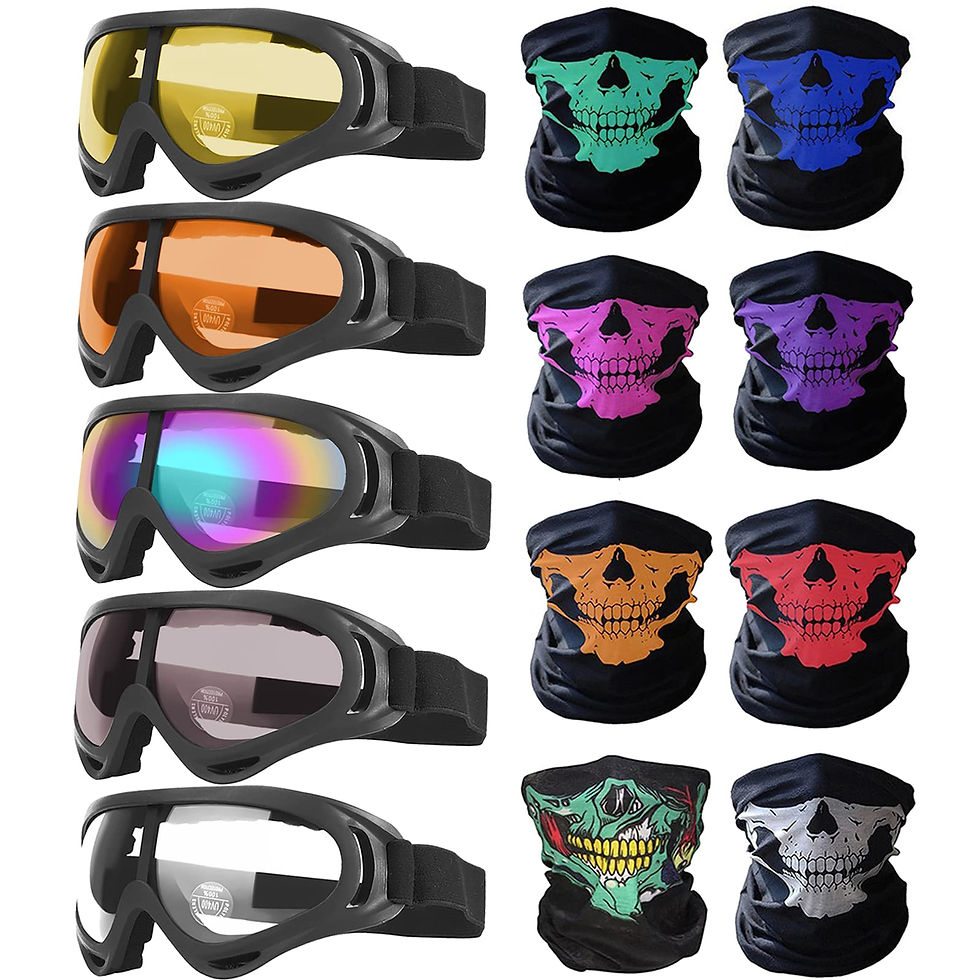 PEICEES - 13PCS Motorcycle Set, 5 Dirt Bike Ski Goggles UV Protection