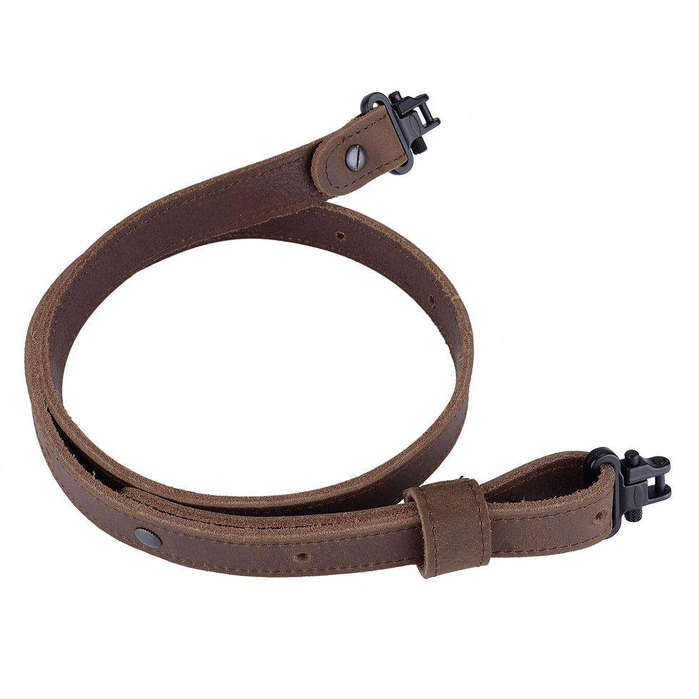 RAISEEK - Buffalo Hide Leather Rifle Gun Sling with Mil-Spec Swivels,Crazy