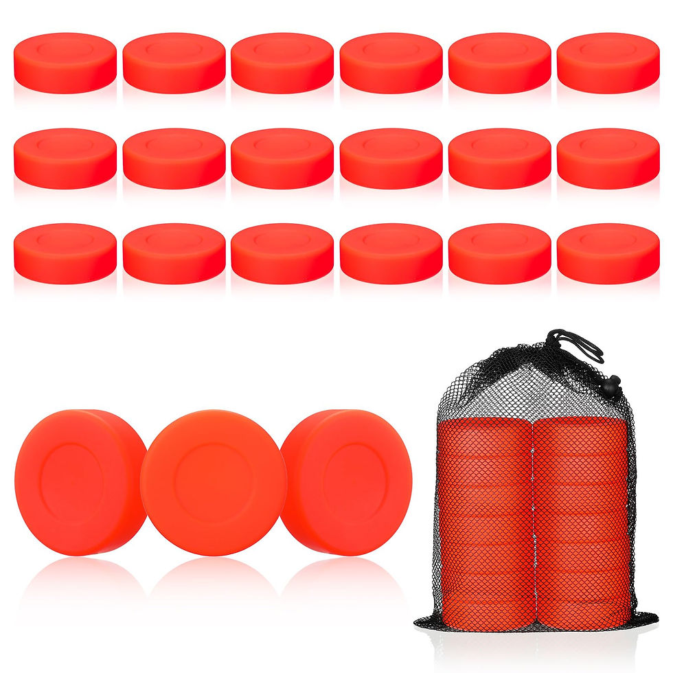 SYHOOD - 18 Pcs of Hockey Pucks Balls with Reusable Mesh Bag Set Classic Ice