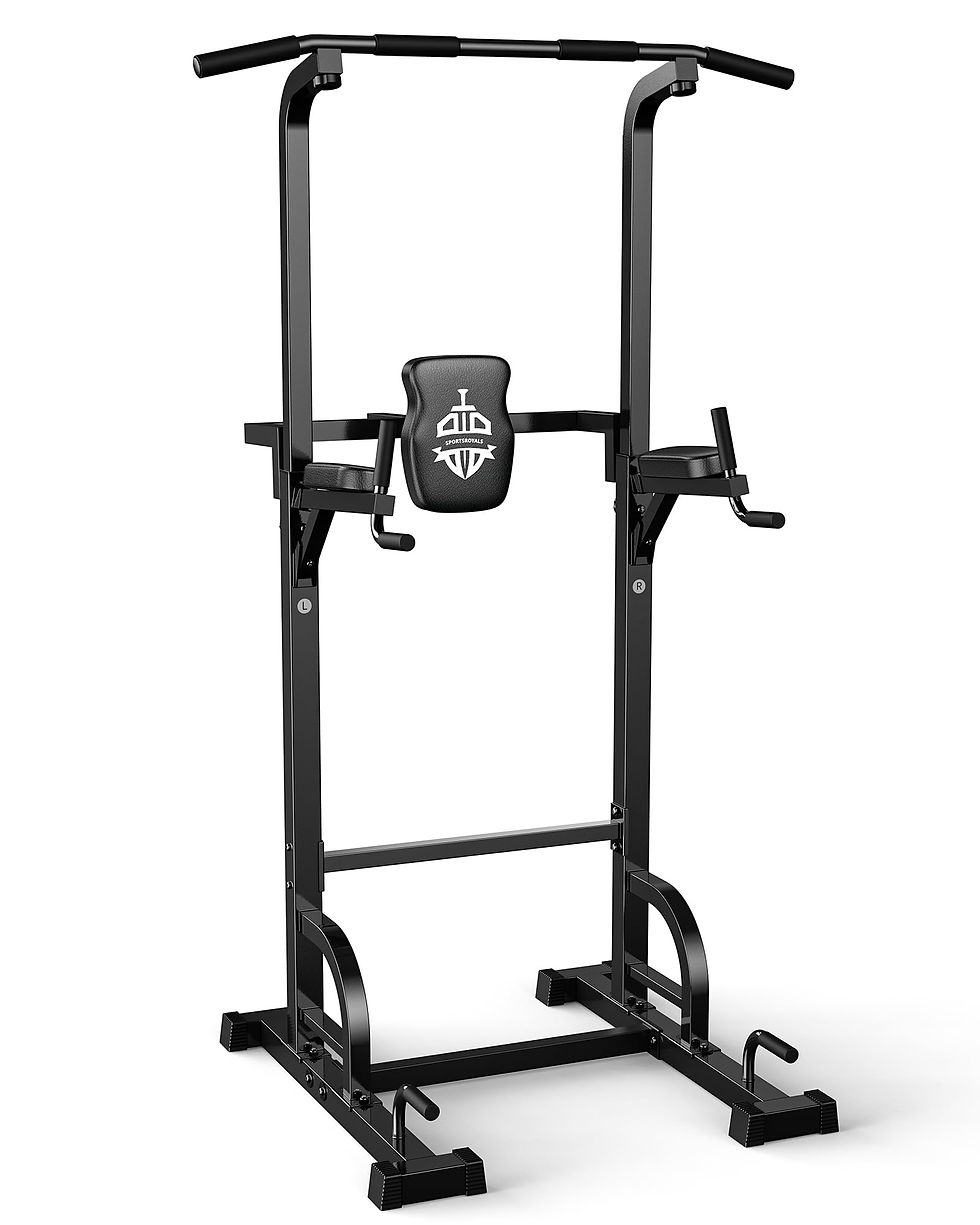 SPORTSROYALS - Power Tower Dip Station Pull Up Bar for Home Gym Strength