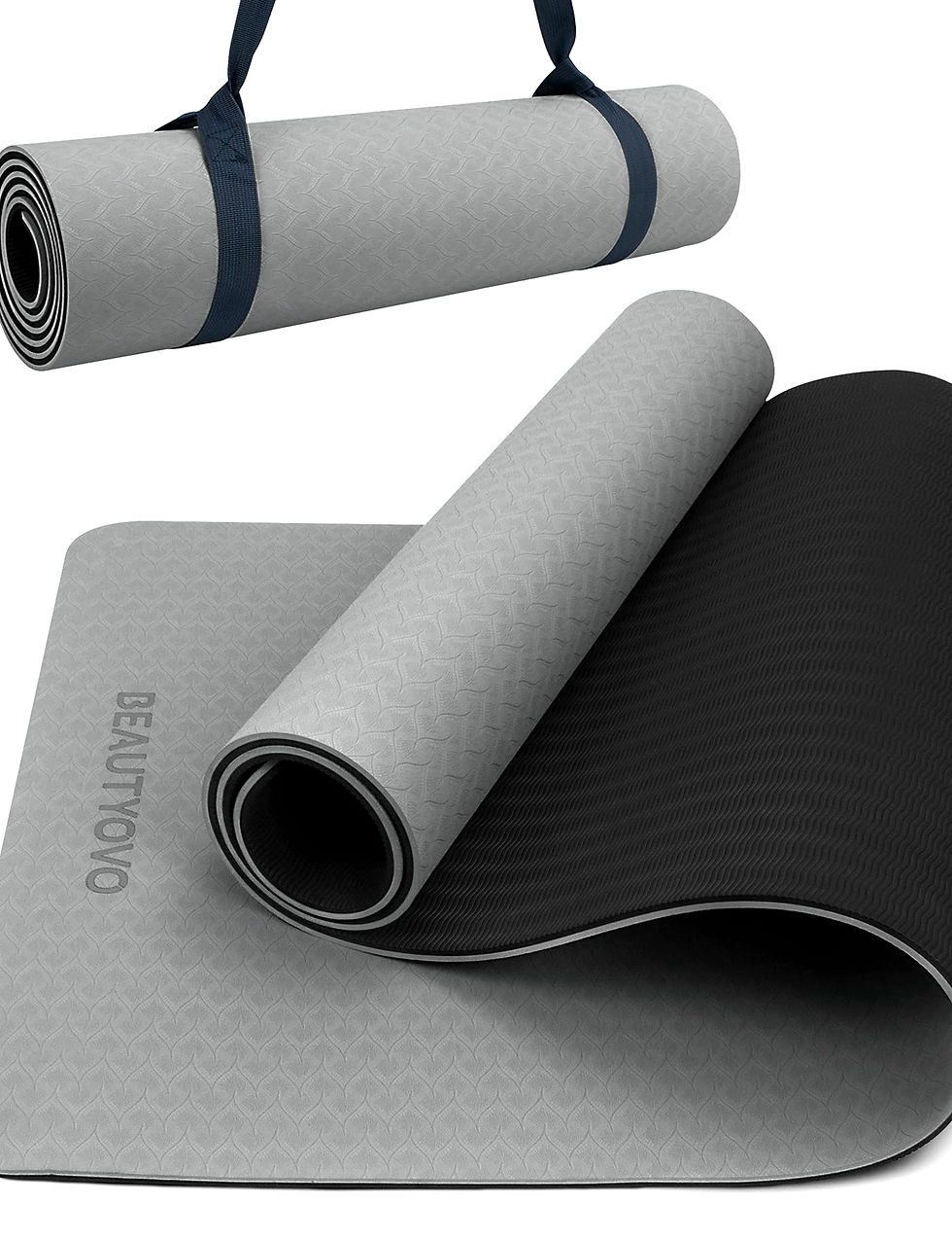 BEAUTYOVO - Yoga Mat with Strap, 1/3 Inch Extra Thick Yoga Mat Double-sided