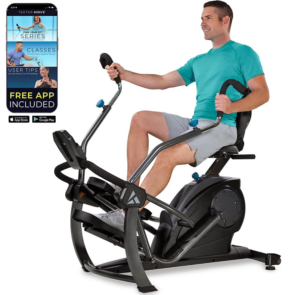 TEETER - FreeStep Recumbent Cross Trainer Stepper, Zero-Impact Exercise Bike