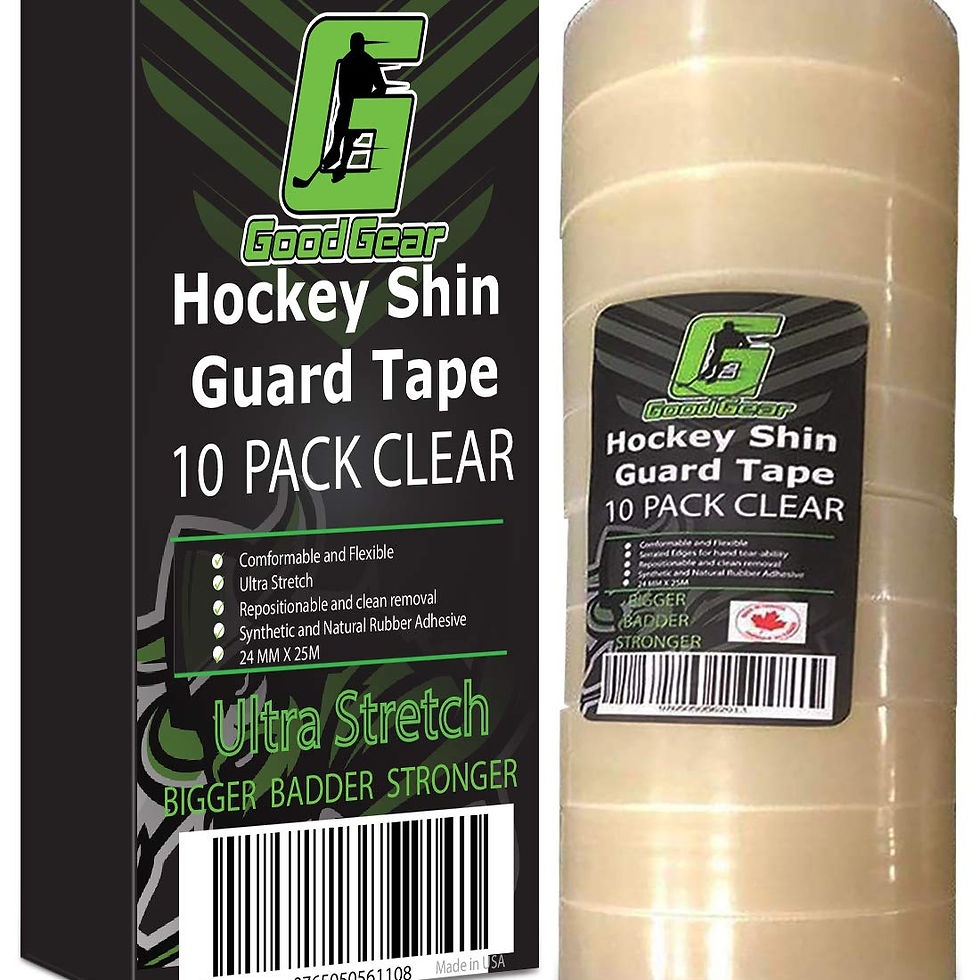 G GOODGEAR - 10 Pack Clear Sports Tape Hockey Tape for Socks and Gear, Easy to