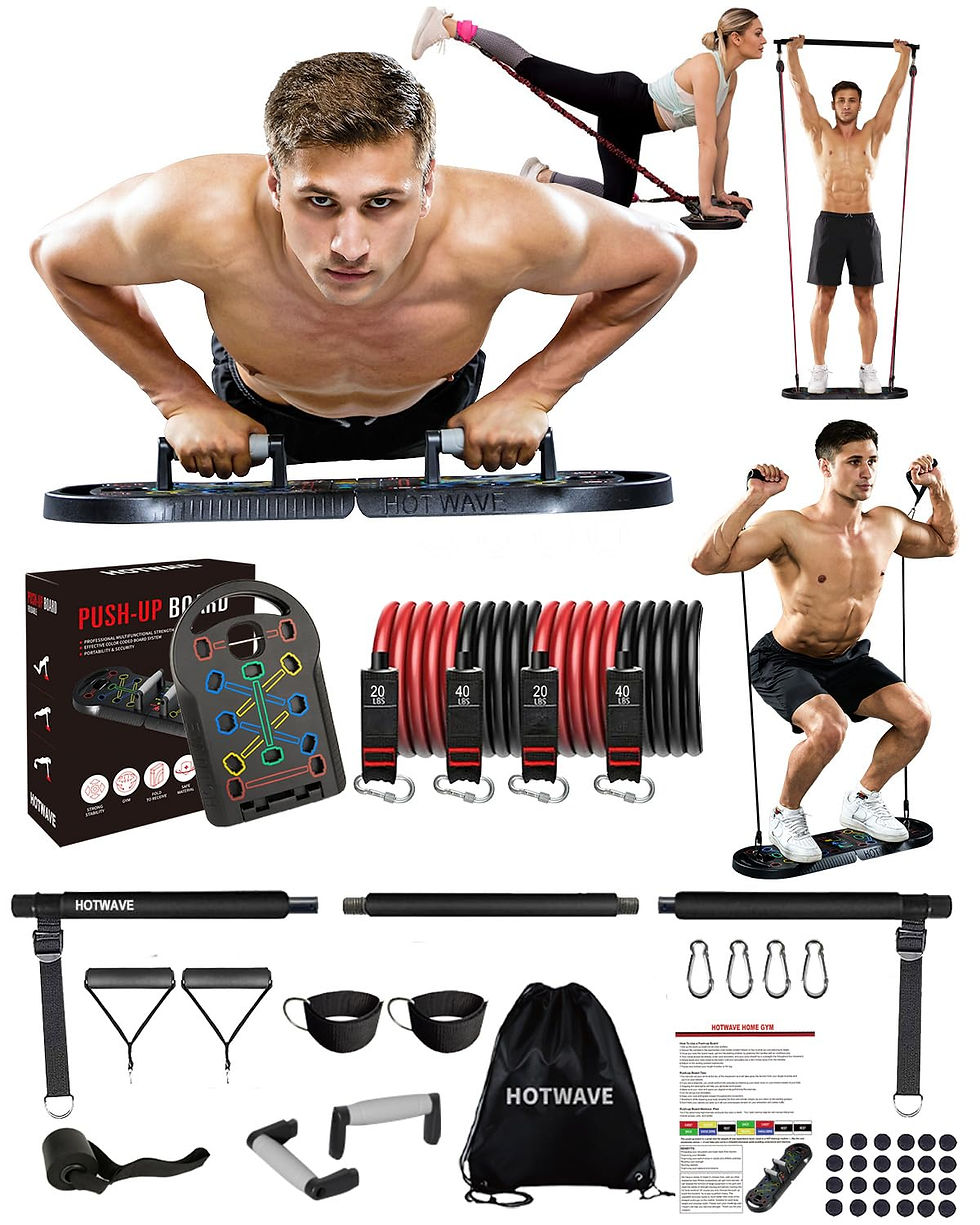 HOTWAVE - 20 in 1 Push Up Board with 16 Gym Accessories.Pushups Bar