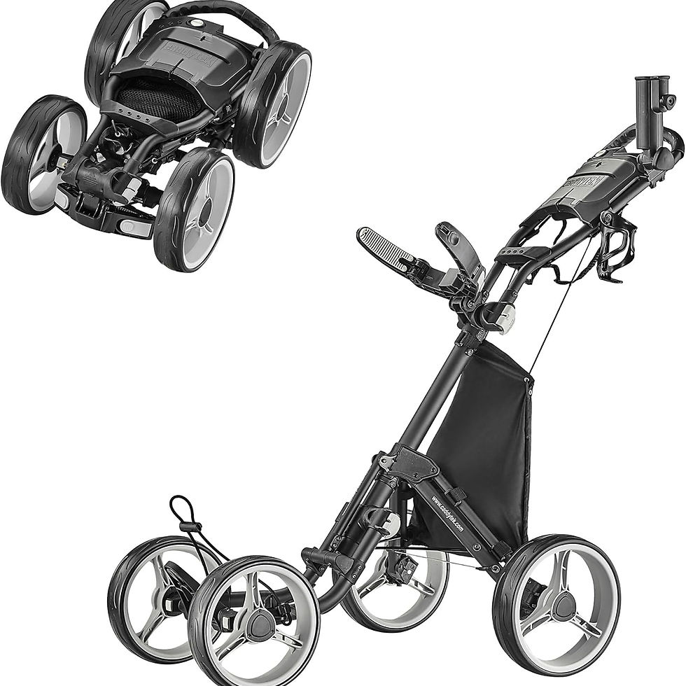CADDYTEK - 4 Wheel Golf Push Cart - Compact, Lightweight, Close Folding Push