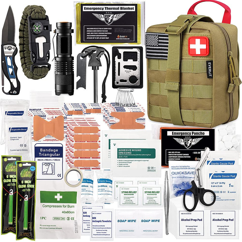 EVERLIT - 250 Pieces Survival First Aid Kit IFAK EMT Molle Pouch Survival Kit