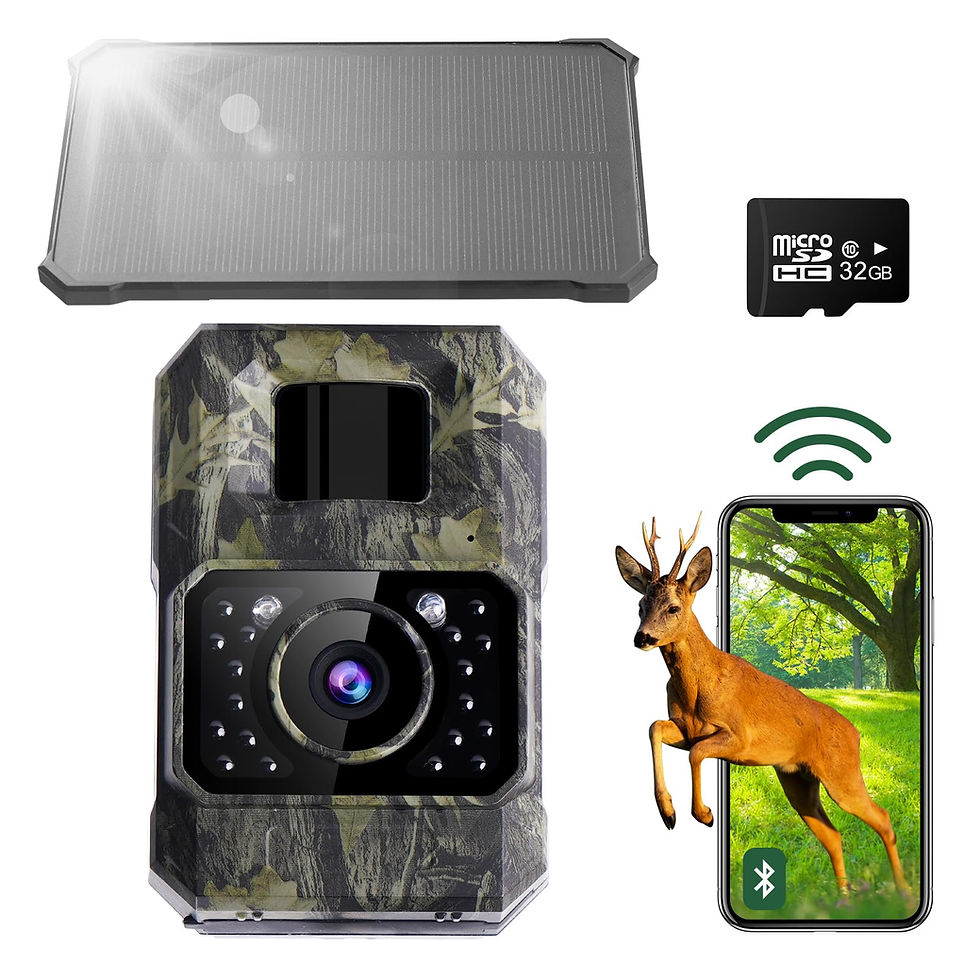 ASSARK - Solar Trail Camera 48MP 30FPS, WiFi Bluetooth Game Camera with Motion