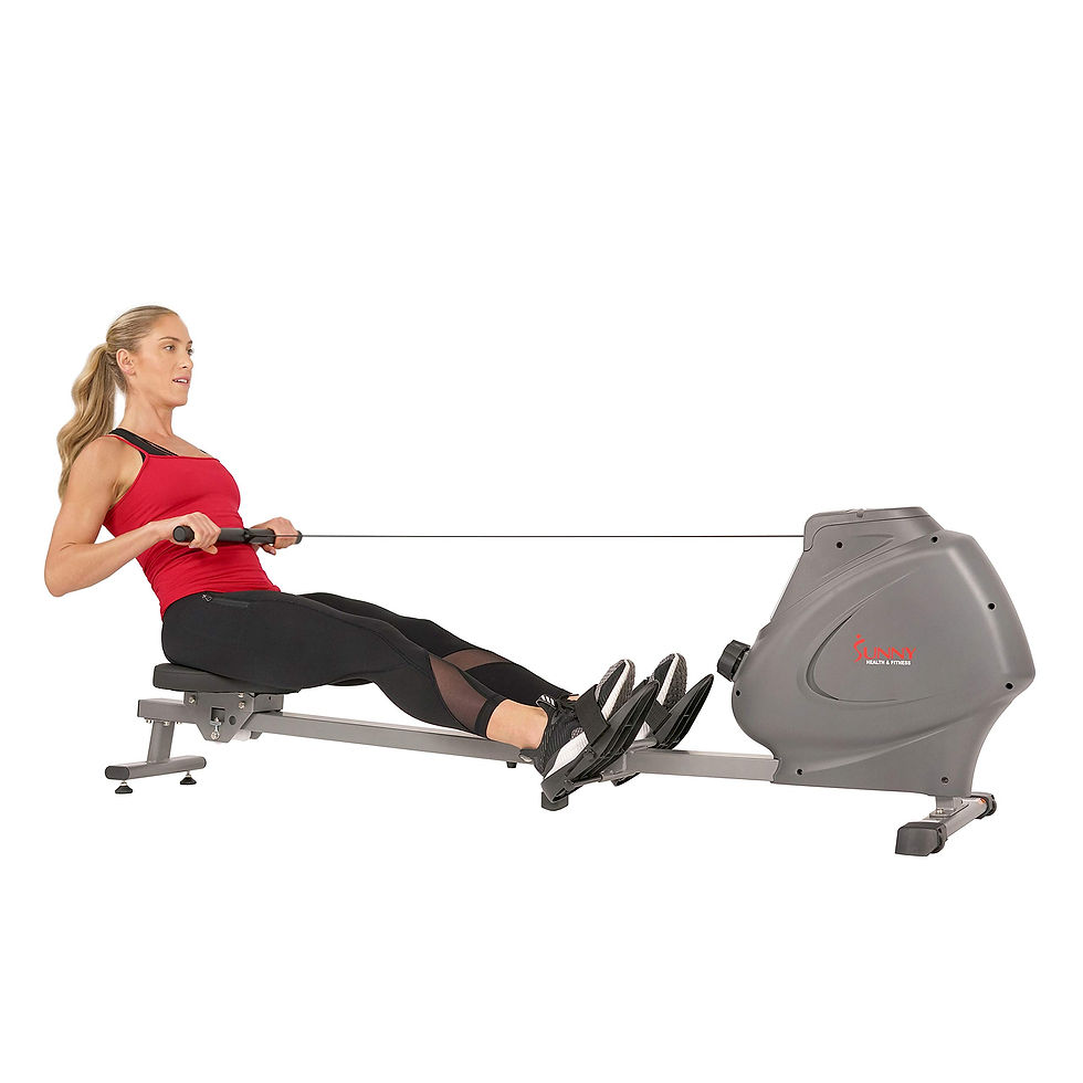 SUNNY HEALTH & FITNESS - Compact Folding Magnetic Rowing Machine with LCD