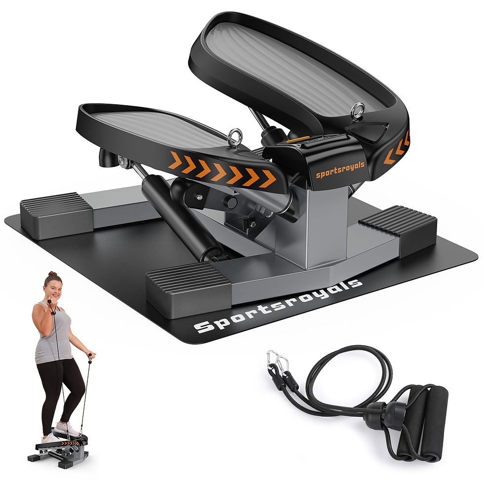 SPORTSROYALS - Stair Stepper for Exercises-Twist Stepper with Resistance Bands