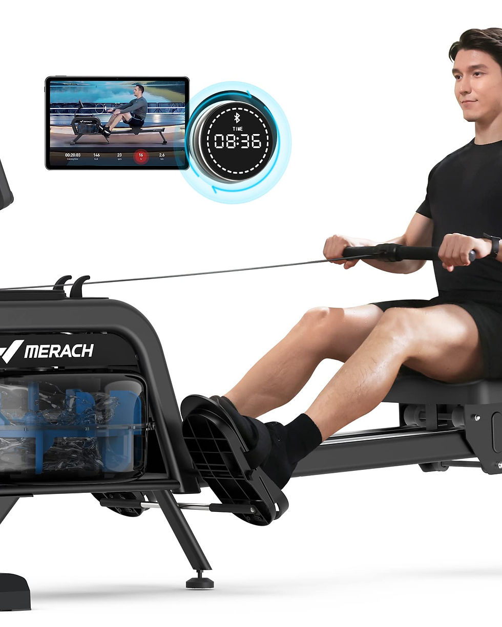 MERACH - Water Magnetic Rowing Machine, Bluetooth Rower Machine with App