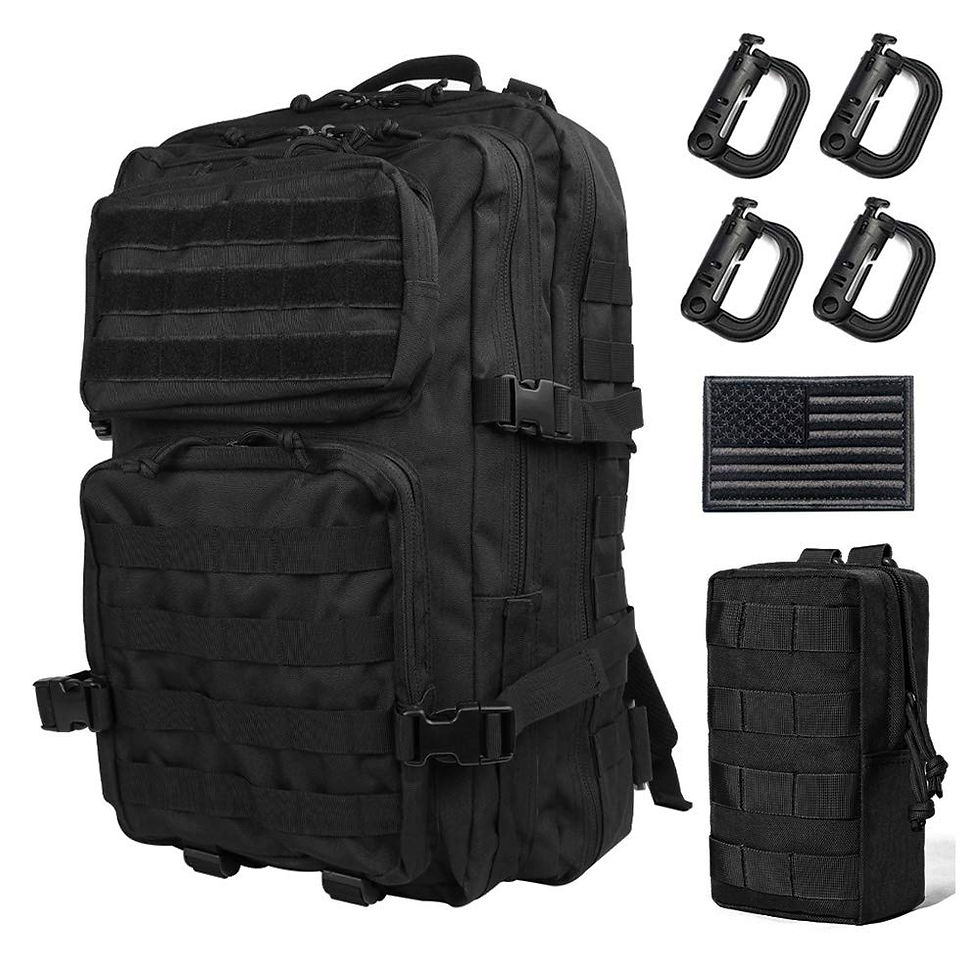 R.SASR - Black Tactical Backpack, Military Backpack, Molle Backpack. (BLACK)