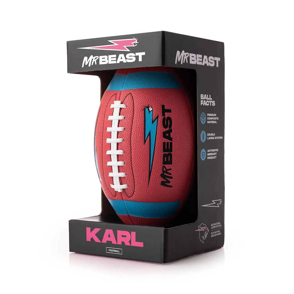 MRBEAST - Karl Edition Composite Football, Size 7, Pink, Debossed Logo, Air