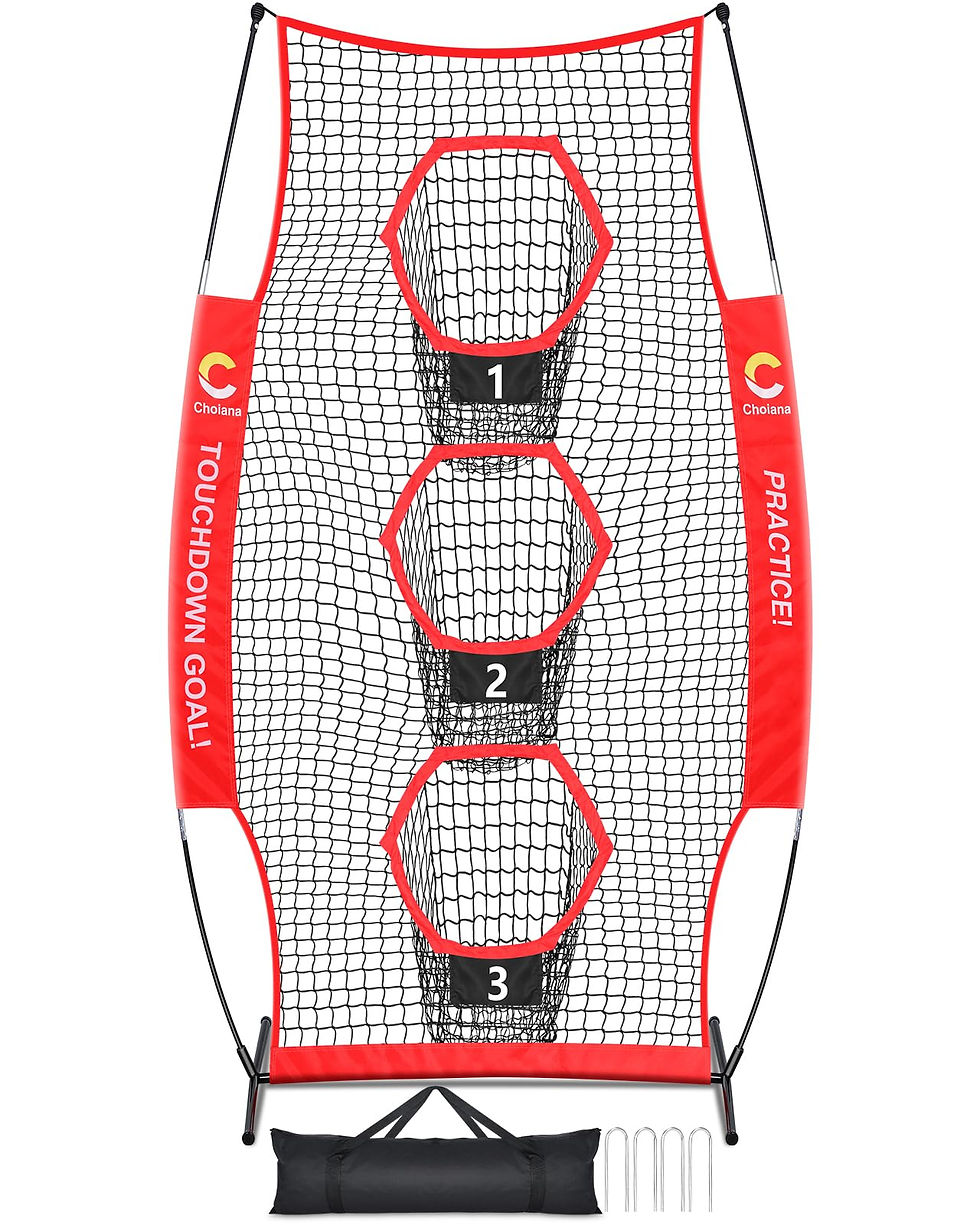 CHOIANA - Football Net, 8 x 4ft Football Throwing Target Net Trainer w/ 3