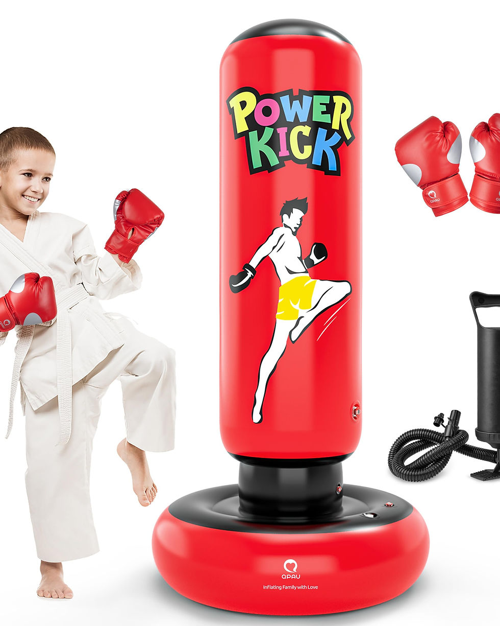 QPAU - Larger Punching Bag for Kids, 66'' Inflatable Boxing Bag, Gifts