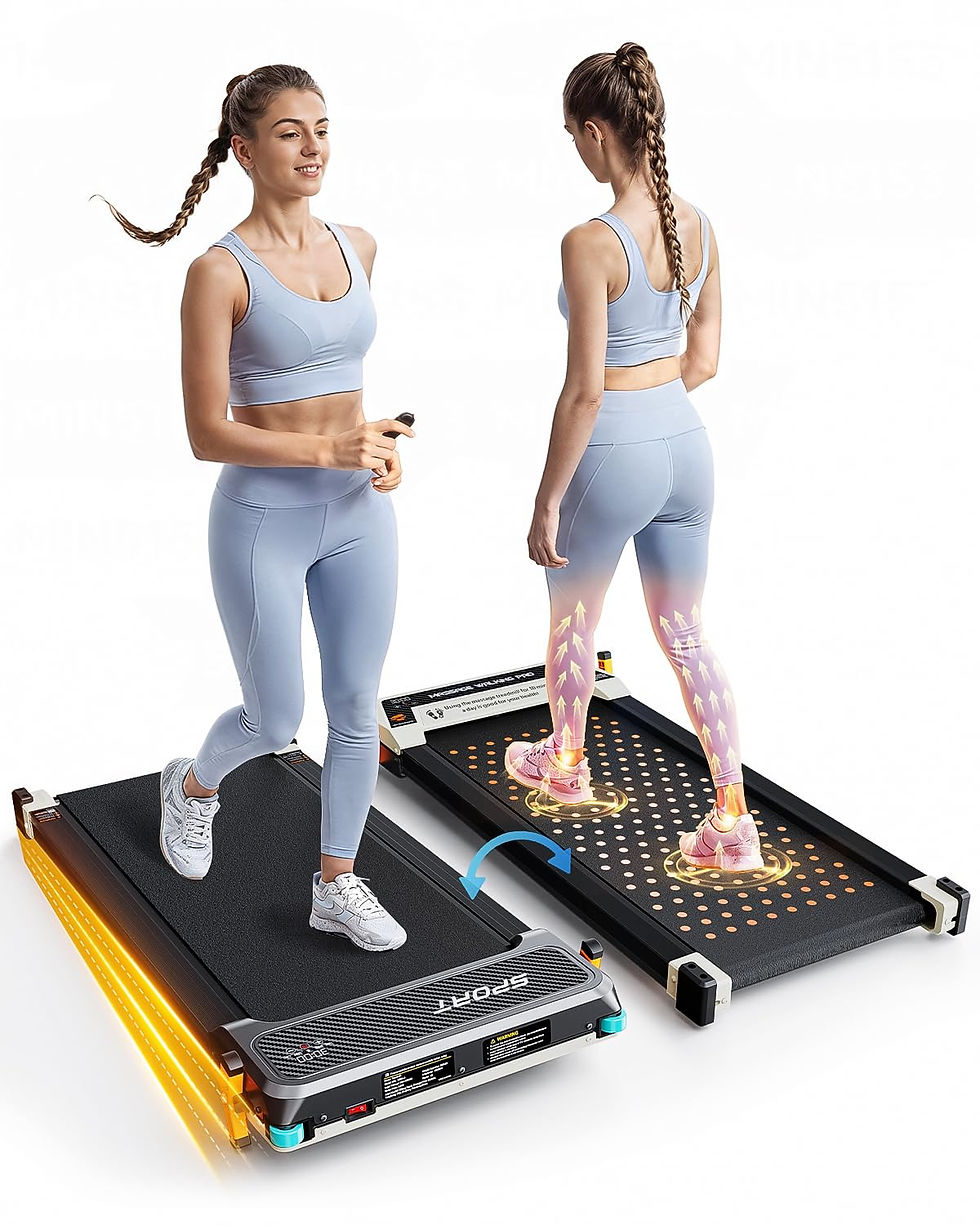 FUNRAY - Versatile Walking Pad Treadmill with Incline - Dual-Sided Under Desk
