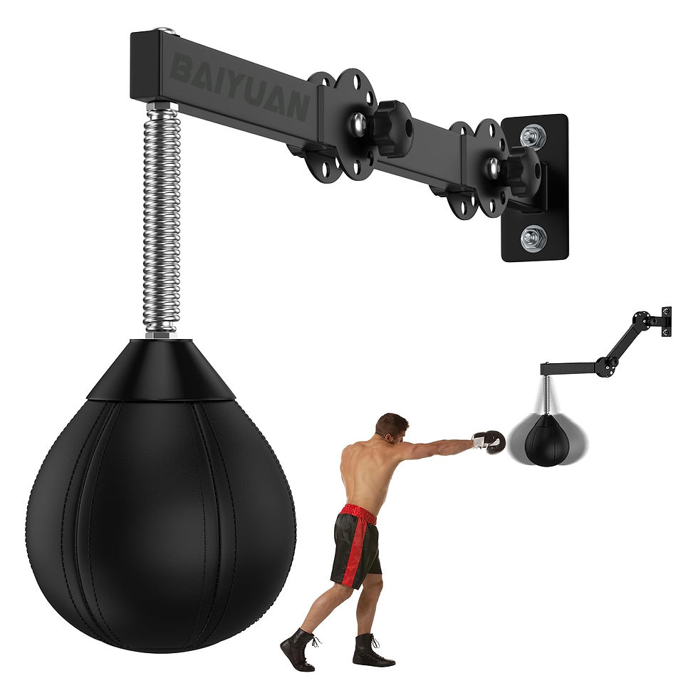 BAIYUAN - Speed Bag for Boxing - Height Adjustable & Fold Punching Bag Wall