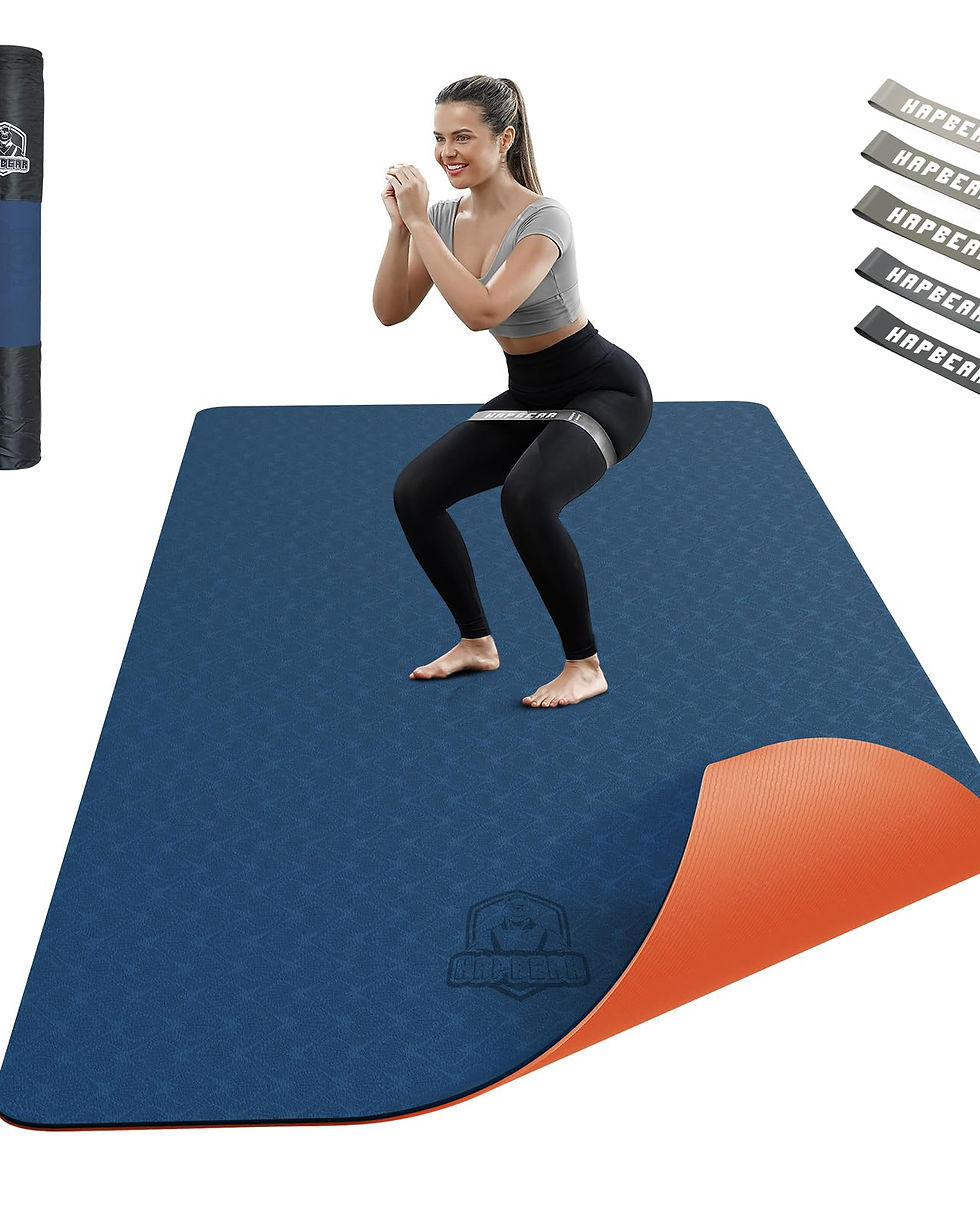 HAPBEAR - Large Yoga Mat - 72"x36"x6mm (1/4 inch), Extra Wide Non-Slip