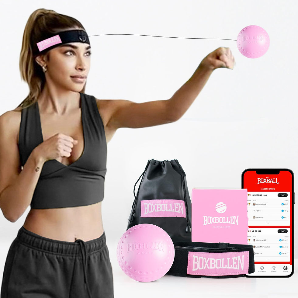BOXBOLLEN - Pink with App, Used by Celebrities - MMA Gear Boxing Ball - Boxing