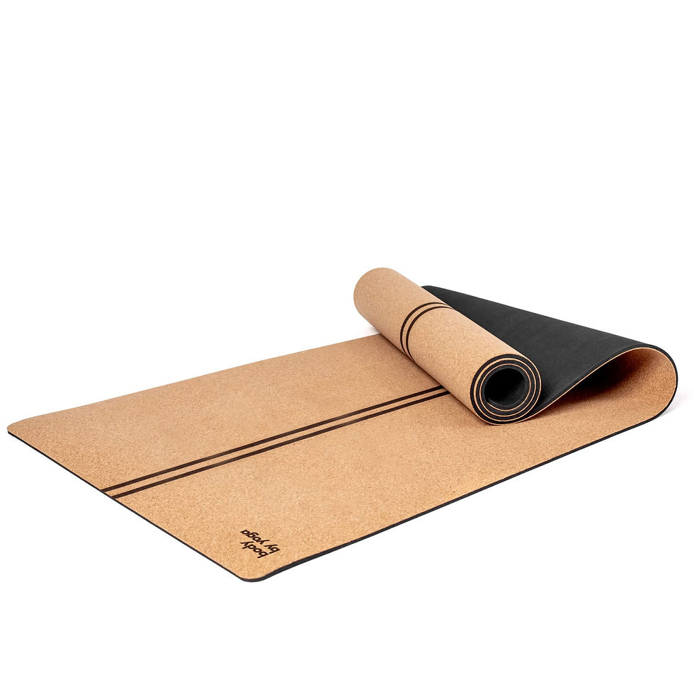 BODY BY YOGA - Luxury Cork Yoga Mat - Non Slip, Extra Thick Grip.