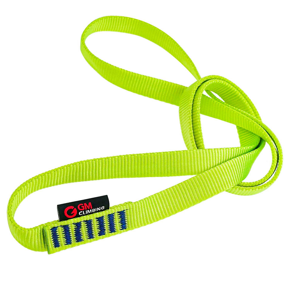 GM CLIMBING - Pack of 3 16mm Nylon Sling Runner 120cm / 48inch (Green Sling)