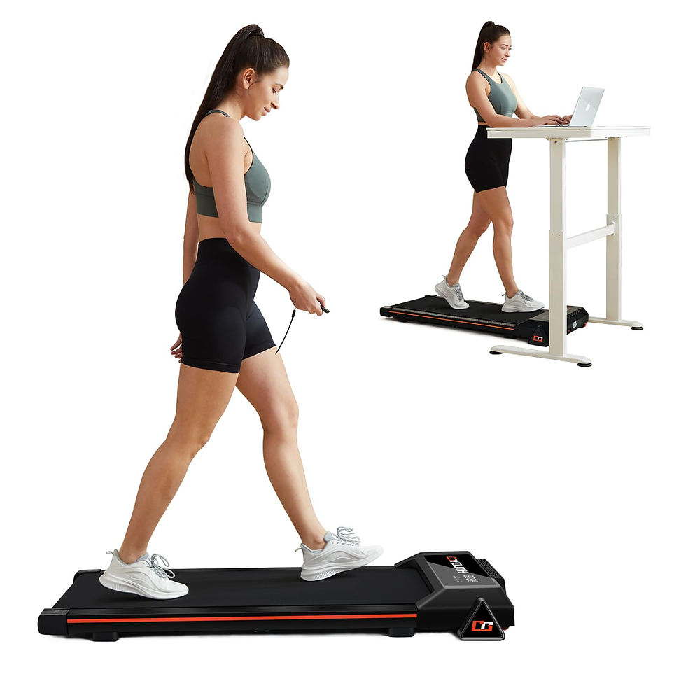 GOYOUTH - Portable 3-Level Incline Adjustable Treadmill, Mini Walking Pad