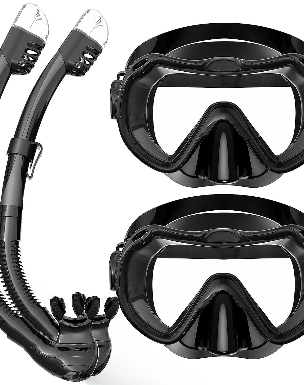 VMKFULER - Snorkeling Gear for Adults, Snorkel Mask Set 180° Panoramic View
