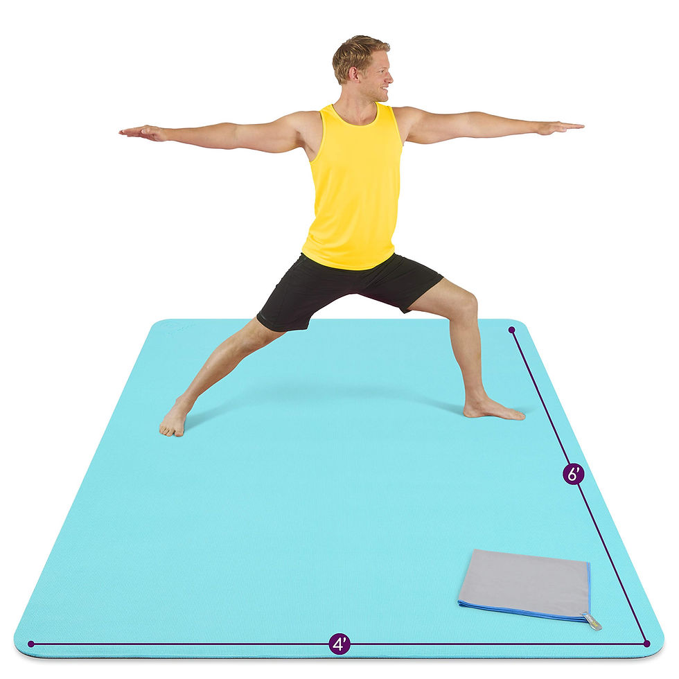 ACTIVEGEAR - Large Yoga Mat 6'x4'x8mm Extra Thick, Durable, Non-Slip