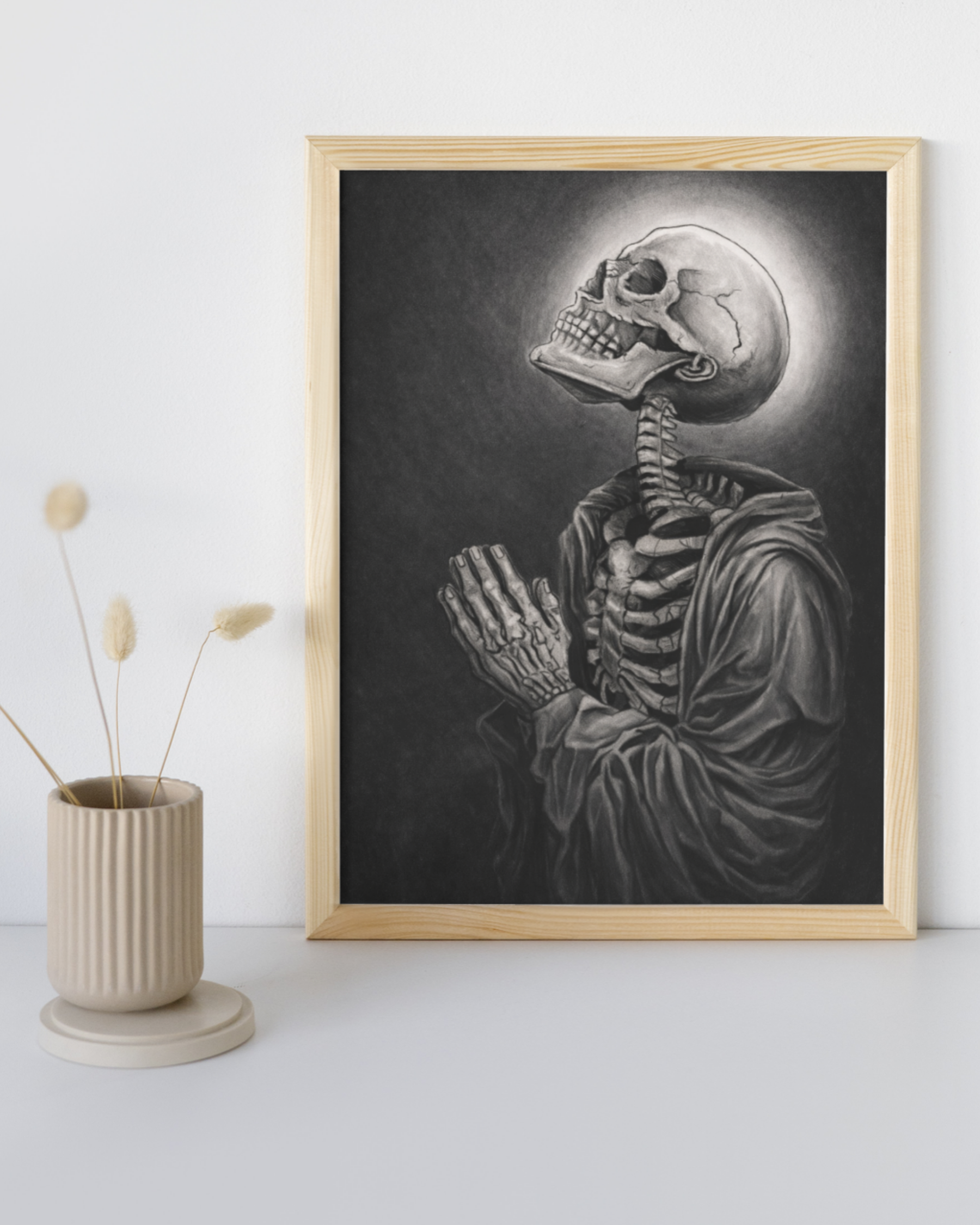Praying Skeleton - Graphite - Enhanced