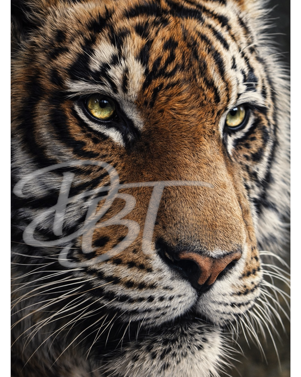 Thumbnail: Tiger Portrait - Graphite - Enhanced - Colour 