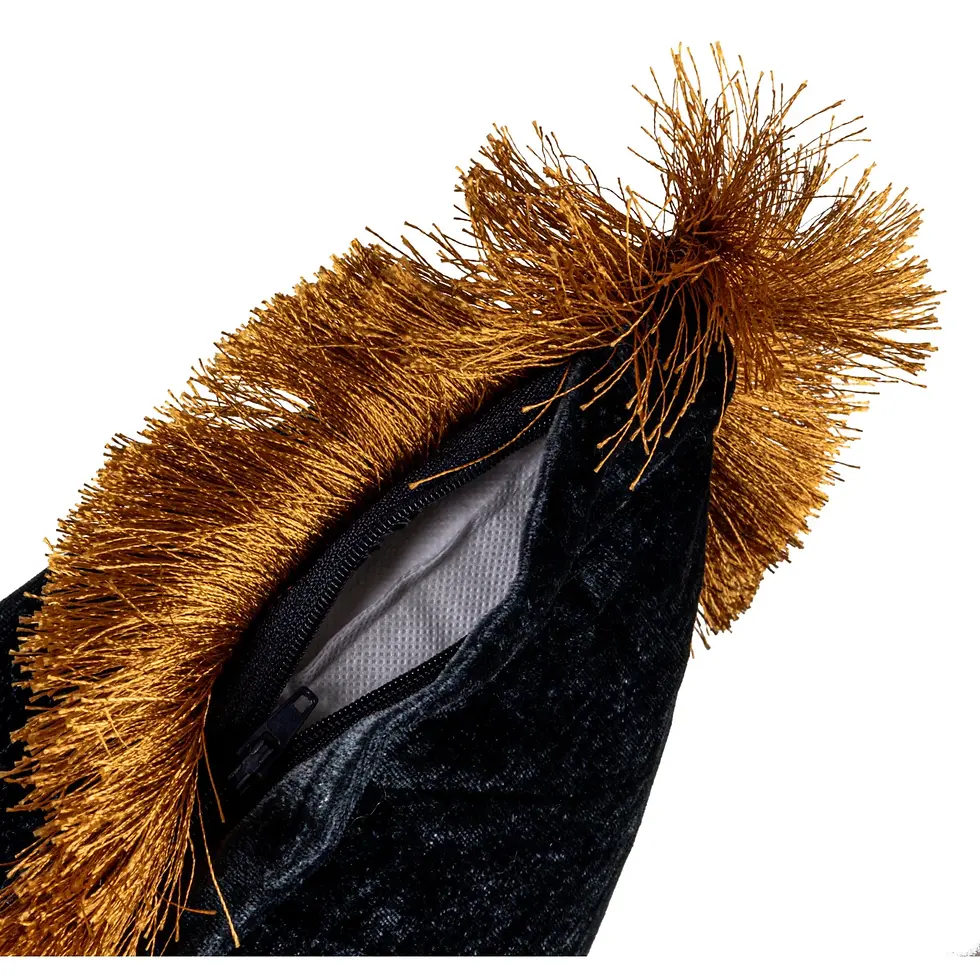 Thumbnail: Navy & Gold Silk Blend Pillow