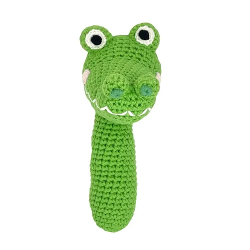 Twig Rattle Alligator Crochet Stick Rattle | The Twig