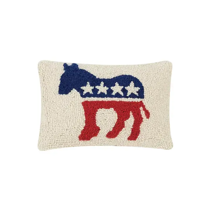 Democrat Party Logo Hooked Pillow