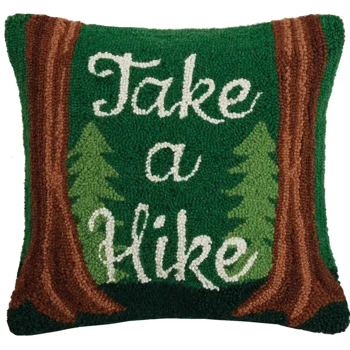 Take A Hike Hooked Pillow