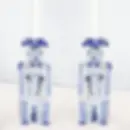 Thumbnail: Blue Chinoiserie Monkey Candlestick Set Of 2
