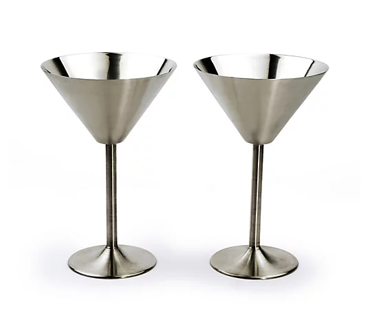Stainless Steel Martini Glasses Set Of 2