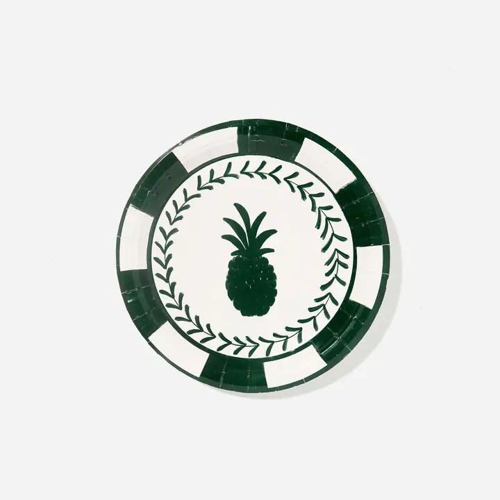 Josephine Green And White Pineapple Salad Paper Plate