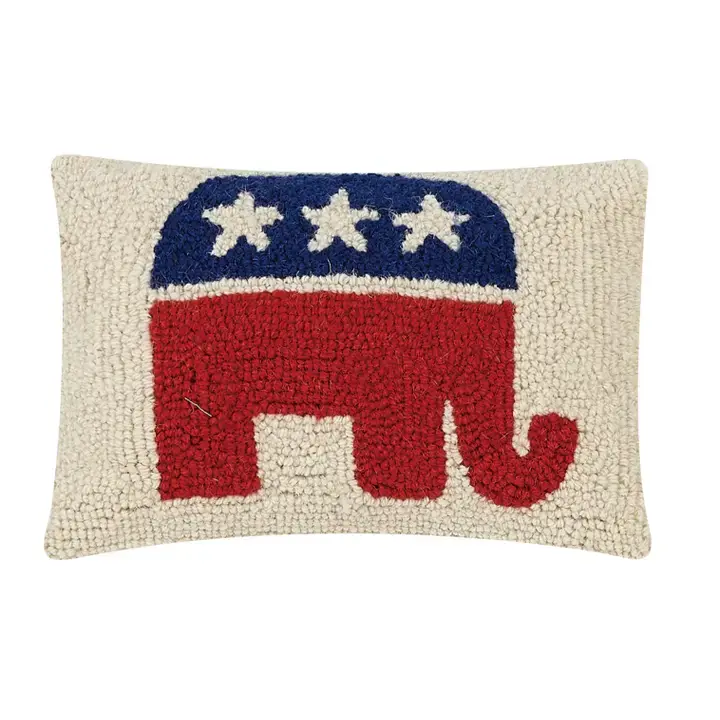 Republican Party Logo Hooked Pillow