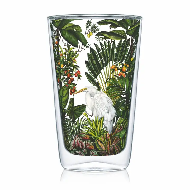 Latte Egret Island Glass Set Of 2