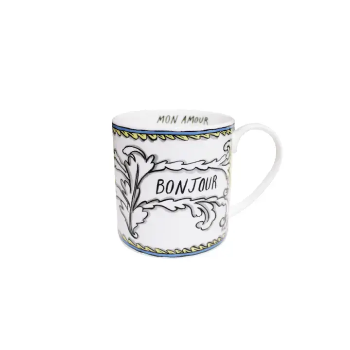 Bonjour Mon Amour Mugs - Set of 2