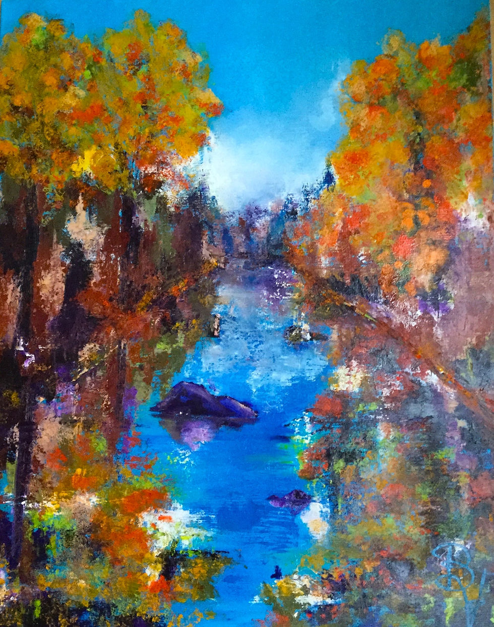 Rivière en automne - Toile Brigitte Vigier