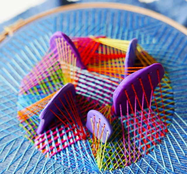 Mixed-media embroidery by Justyna Wolodkiewicz.