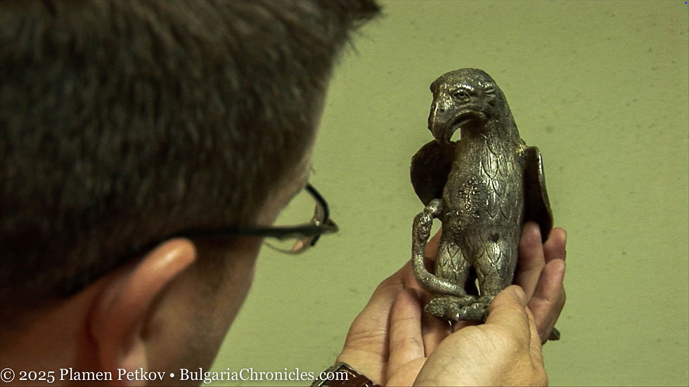 Plamen Petkov with the Eagle of Khan Asparuh, Zaporizhzhia, Ukraine