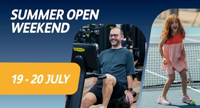 Promotional banner for Open Days at sport venues