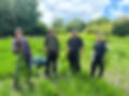 Group of volunteers in the field 