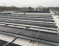 View of the solar panels on the roof of Lee Valley White Water Centre