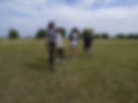 Group walking in the park