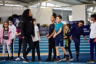 Kids getting ready for a race