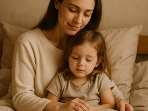 Mutter und Kind beim Abendritual