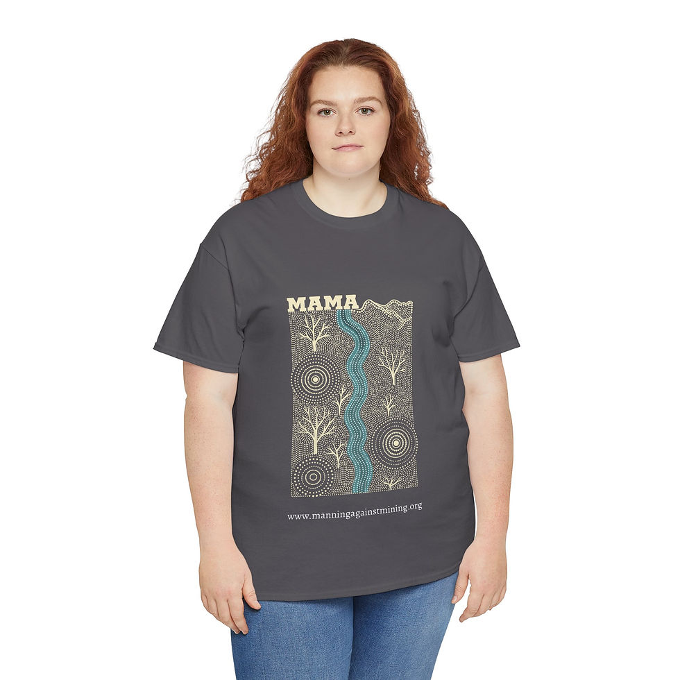 Thumbnail: Mama River Unisex Heavy Cotton Tee - Nature Inspired Graphic Tee for Moms